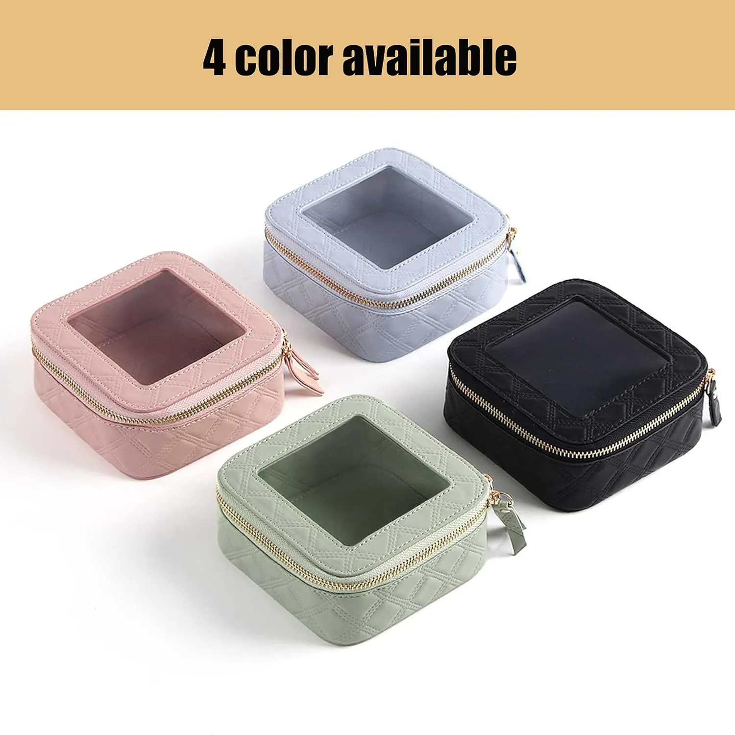 Clear Cosmetic Bag Travel Toiletry Bag Organizer for Women, Waterproof Small Makeup Bag, Skincare Makeup Case Pouch with Zippers for Daily Use