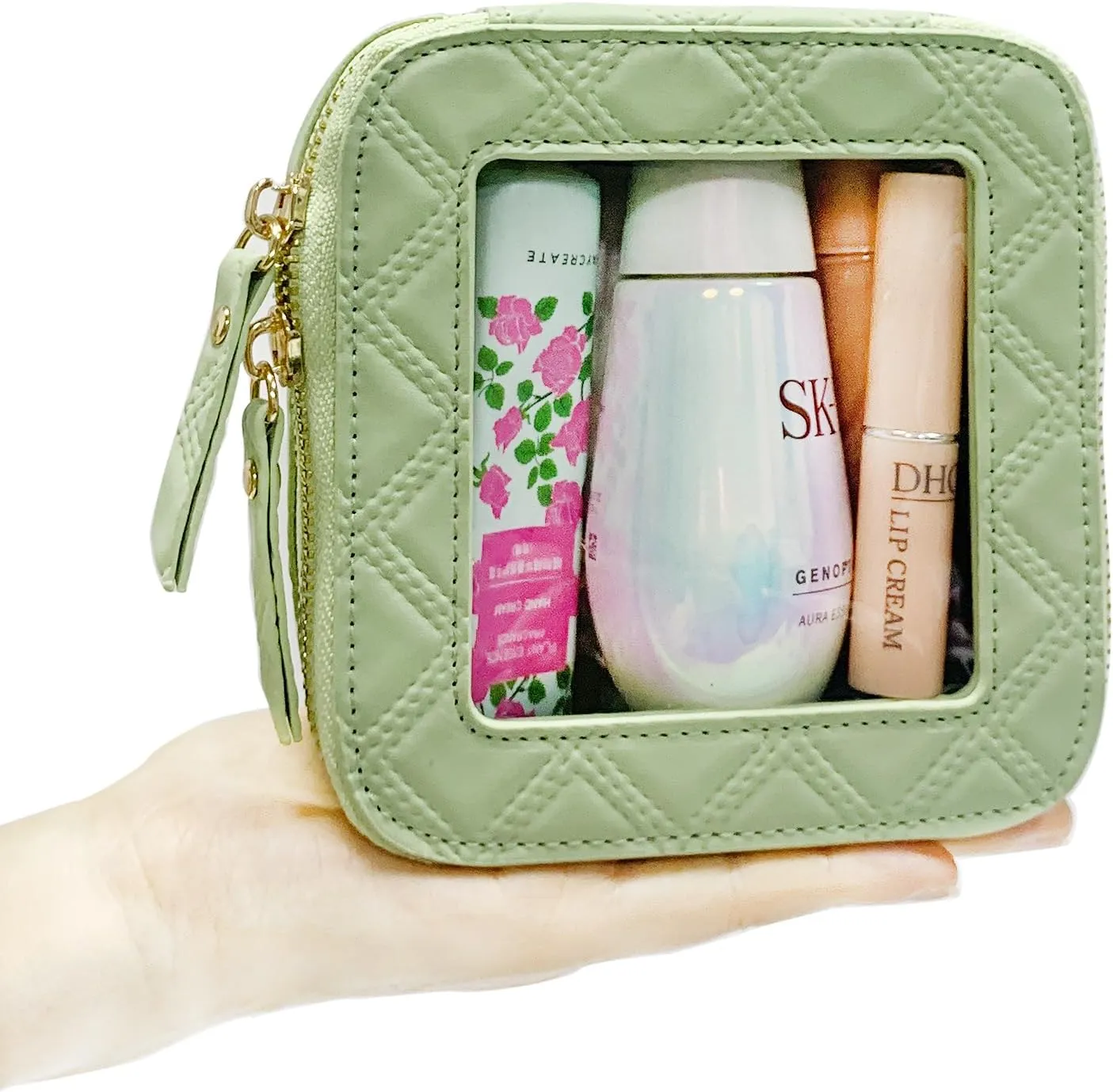 Clear Cosmetic Bag Travel Toiletry Bag Organizer for Women, Waterproof Small Makeup Bag, Skincare Makeup Case Pouch with Zippers for Daily Use