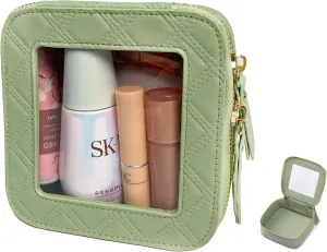 Clear Cosmetic Bag Travel Toiletry Bag Organizer for Women, Waterproof Small Makeup Bag, Skincare Makeup Case Pouch with Zippers for Daily Use