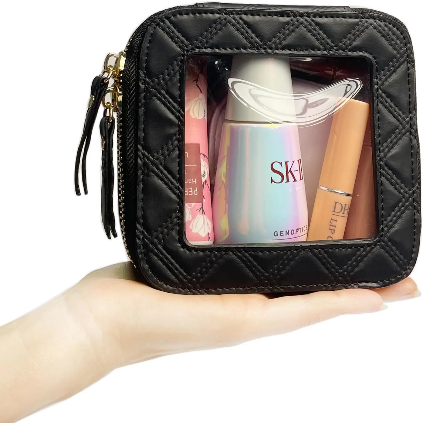 Clear Cosmetic Bag Travel Toiletry Bag Organizer for Women, Waterproof Small Makeup Bag, Skincare Makeup Case Pouch with Zippers for Daily Use