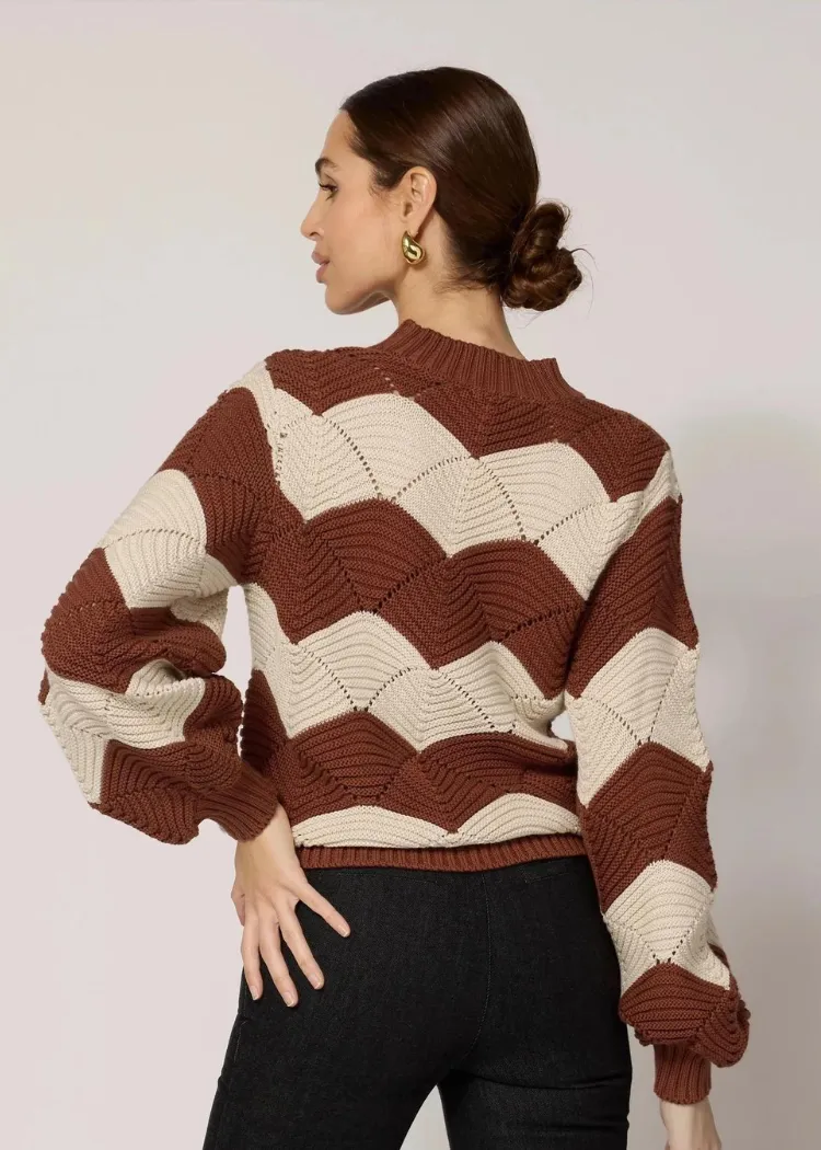 Cleobella Kori Sweater- Ivory/ Terracotta ***FINAL SALE***