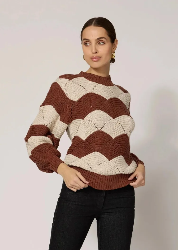 Cleobella Kori Sweater- Ivory/ Terracotta ***FINAL SALE***