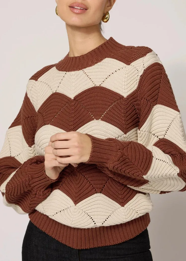 Cleobella Kori Sweater- Ivory/ Terracotta ***FINAL SALE***