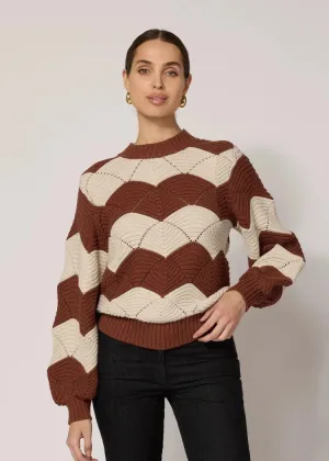 Cleobella Kori Sweater- Ivory/ Terracotta ***FINAL SALE***