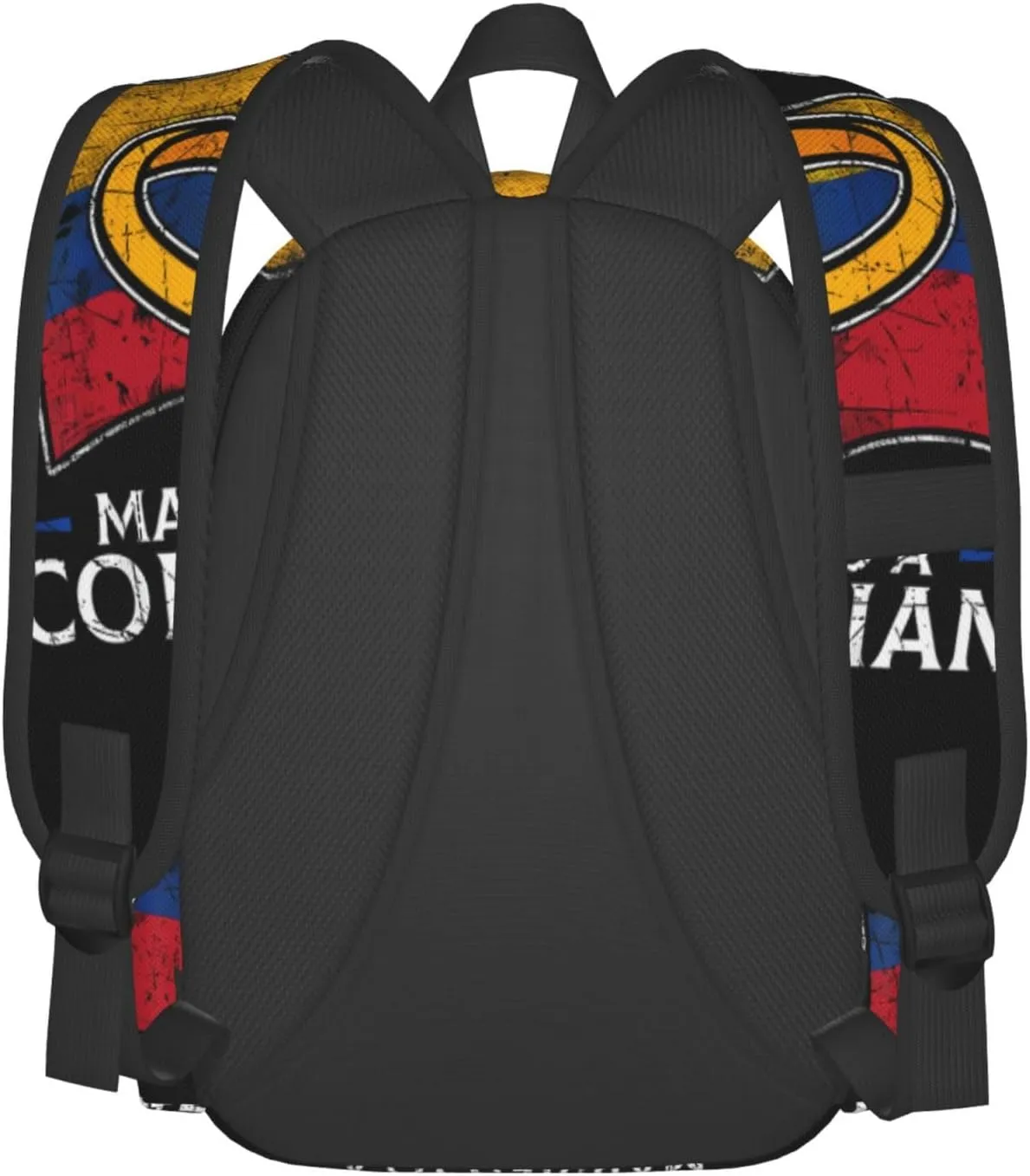 Colombia Marriage Colombian Married Flag Culture Laptop Commuter Backpack Shoulder Bag Casual Back Pack Daypack Bags With Side Pockets For Work Travel Daily Use
