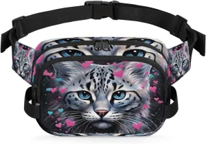 Cool Cat Crossbody Bags for Women Trendy Waterproof Fanny Pack with Adjustable Strap Fanny Pack for Travel Shopping Running and Daily Use