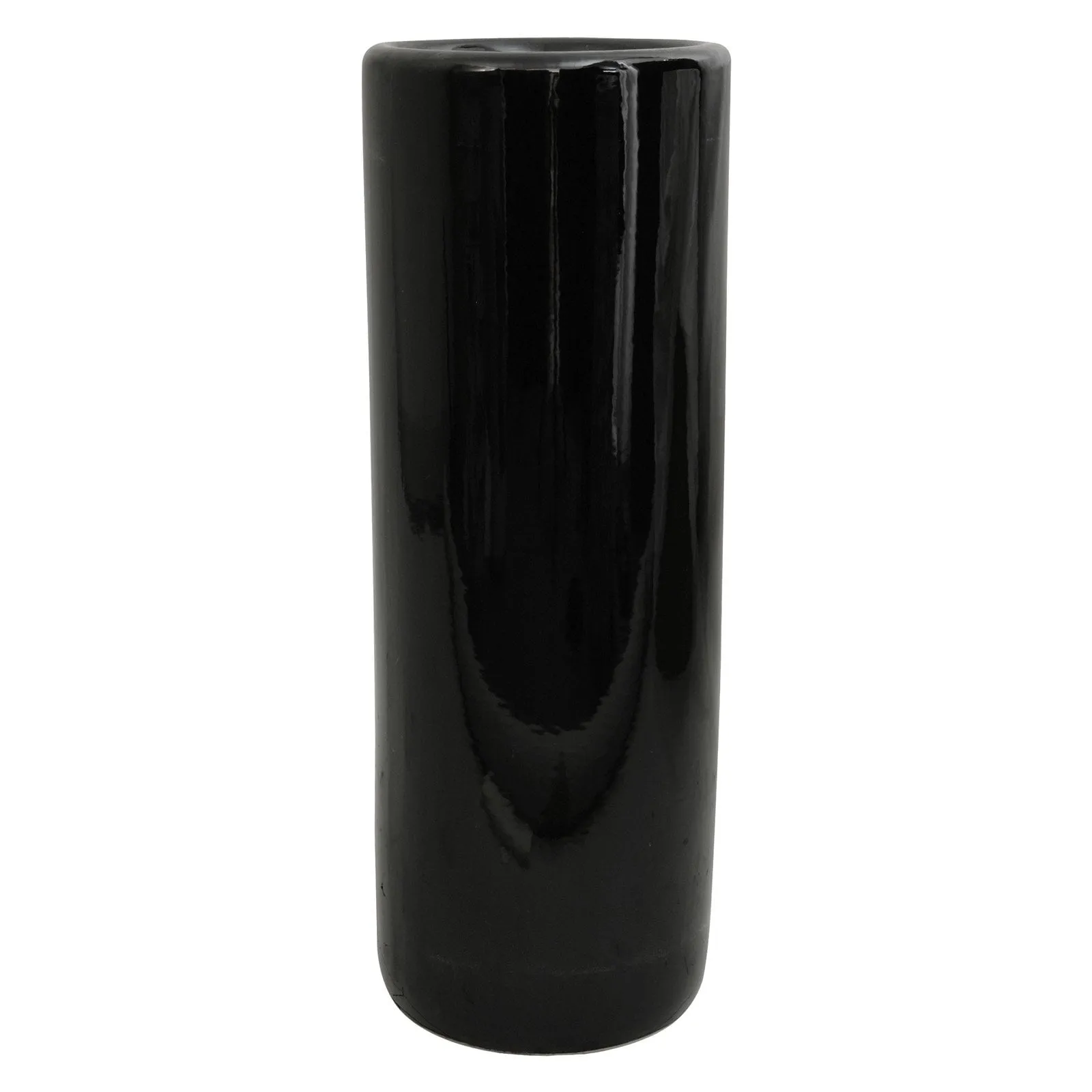 cozy 24" Solid Black Porcelain Umbrella Stand