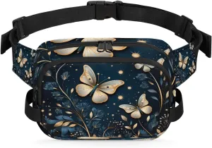 Creative Butterflies Crossbody Bags for Women Trendy Waterproof Fanny Pack with Adjustable Strap Fanny Pack for Travel Shopping Running and Daily Use