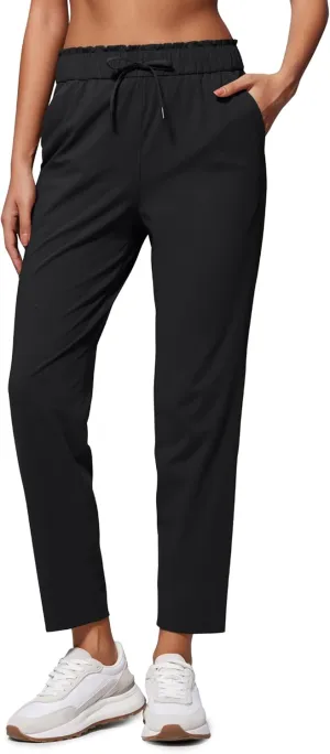CRZ YOGA 4-Way Stretch Ankle Pants for Women High Waisted 7/8 Casual Dress Travel Golf Work Sweatpants with Pockets
