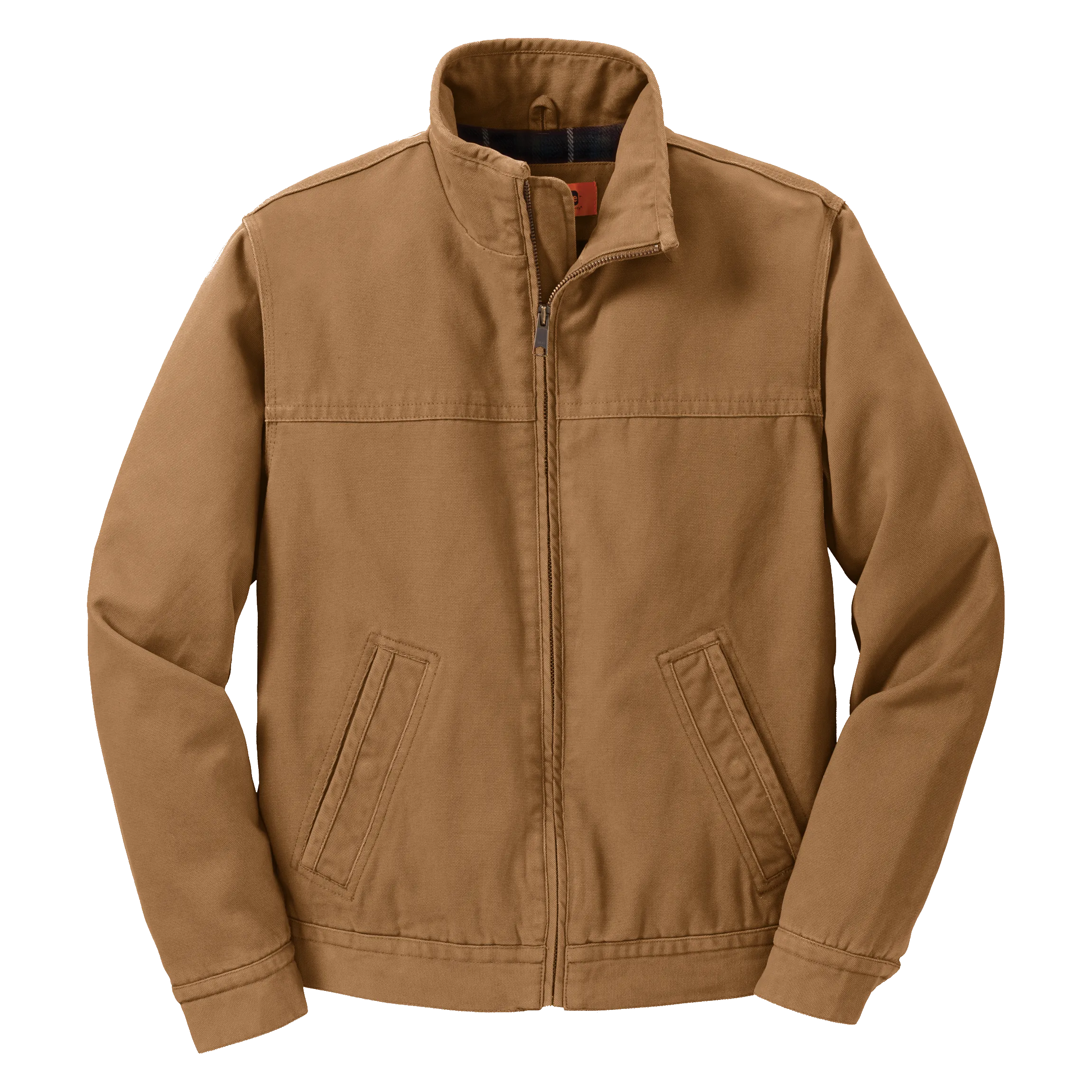 D1541 Mens Washed Duck Cloth Flannel-Lined Work Coat