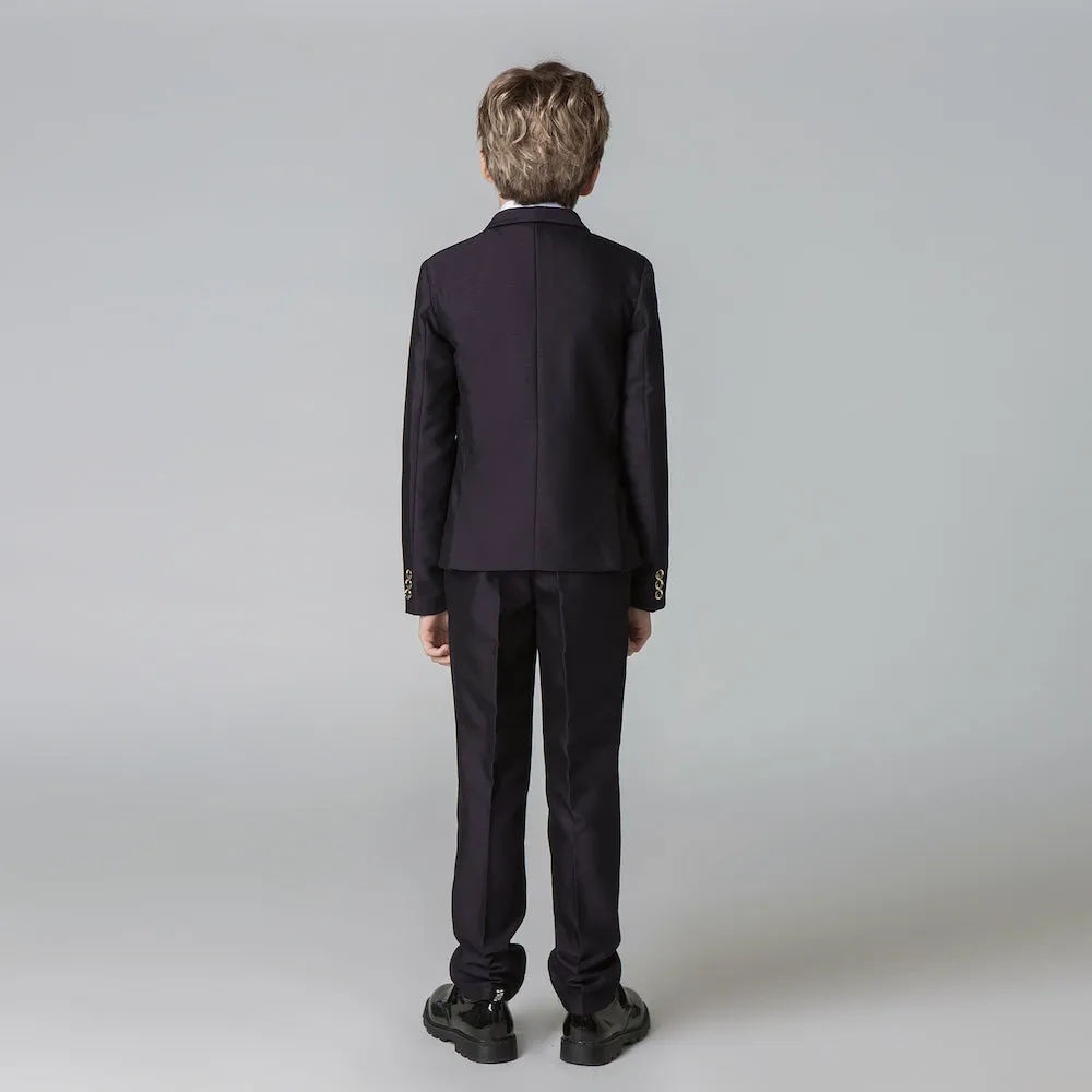 Dark Purple Formal Classic 5 Piece Kids Boys Suits