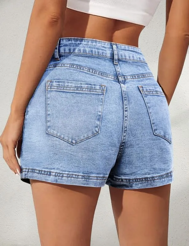 Denim Skort Women High Waist Mini Jean Skirt for Women Stretch Casual Mini Jean Skort