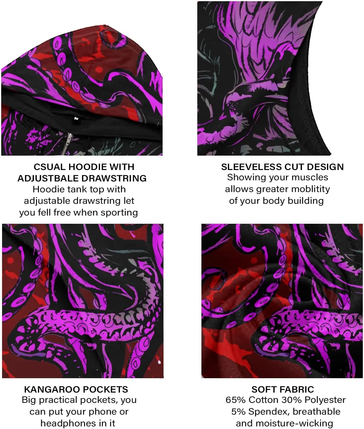 Desantiago Workout Hooded Tank Tops Sleeveless Gym Training Zip Hoodies Bodybuilding Muscle Cut Off Zip Hoodies For Men