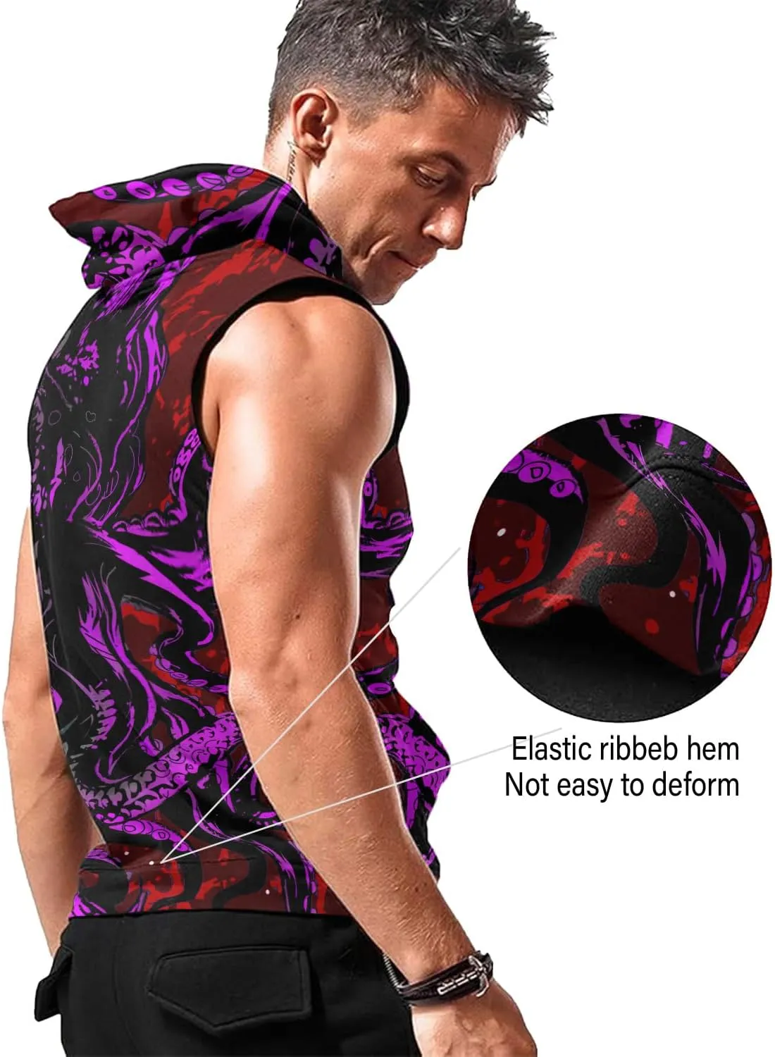 Desantiago Workout Hooded Tank Tops Sleeveless Gym Training Zip Hoodies Bodybuilding Muscle Cut Off Zip Hoodies For Men