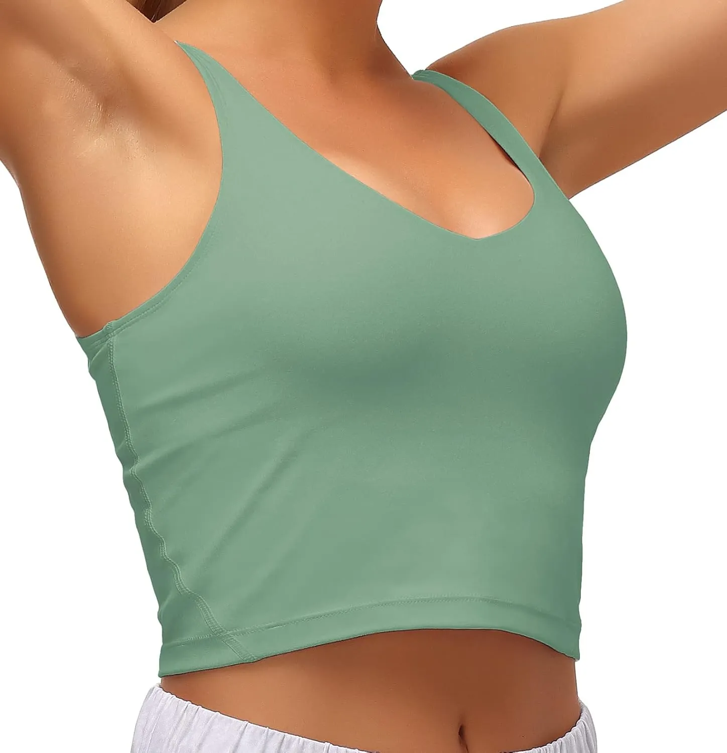 Dragon Fit Sports Bra for Women Longline Padded Bra Yoga Crop Tank Tops Fitness Workout Running Top