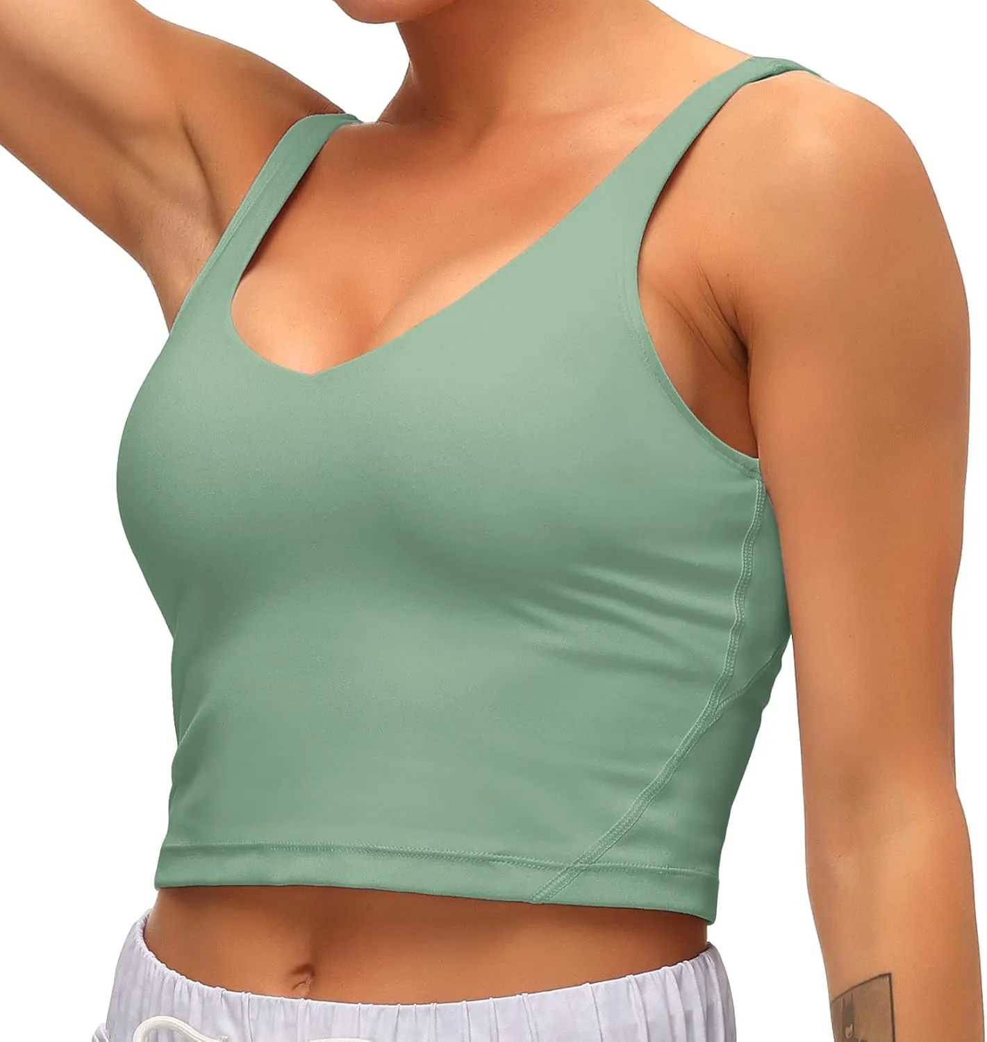 Dragon Fit Sports Bra for Women Longline Padded Bra Yoga Crop Tank Tops Fitness Workout Running Top