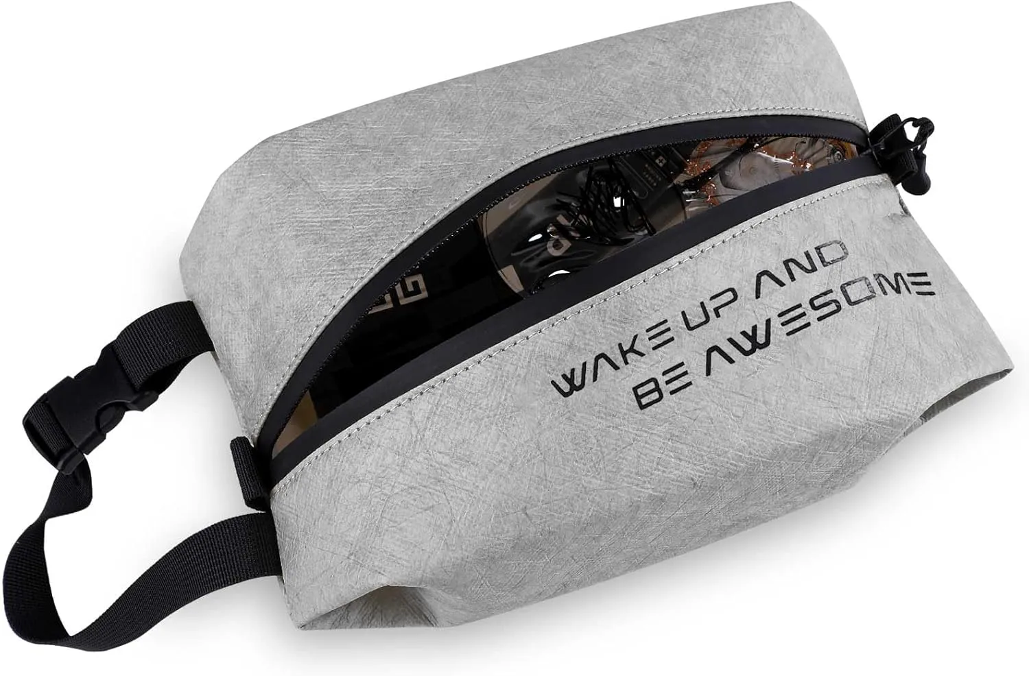 Eco-Friendly Travel Toiletry Bag for Men & Women - Lightweight Waterproof Cosmetic Bag, Small Hygiene Organizer for Toiletries Wet Bag, Perfect for Travel, Gym, or Daily Use (Grey)