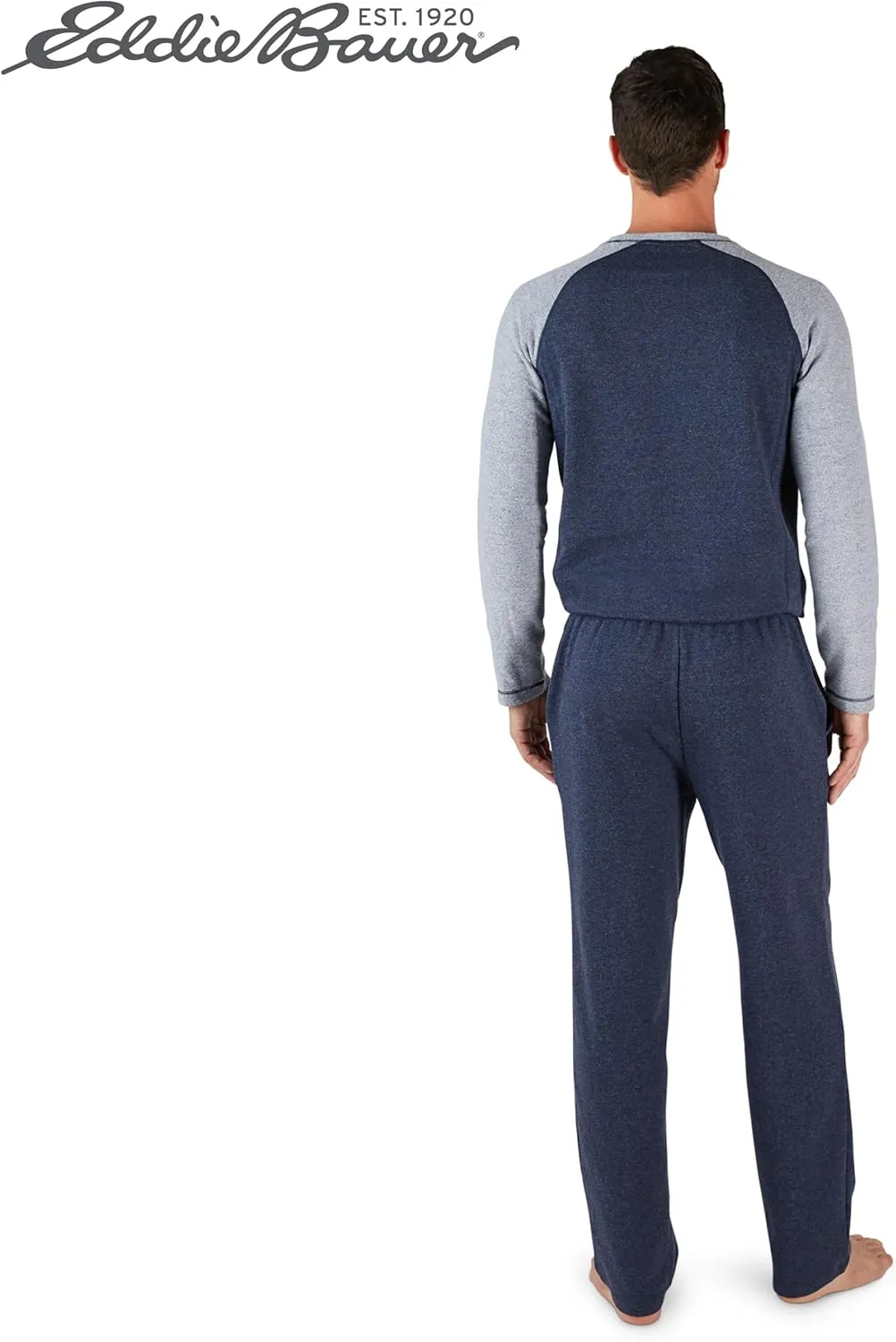 Eddie Bauer Mens Pajama Sets - Long Sleeve Shirt and Pants Sleepwear Set for Men | Ultra Soft and Warm Mens PJ Sets