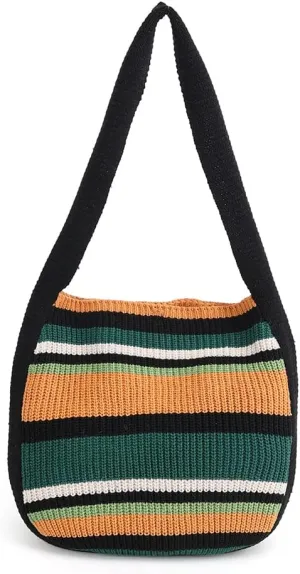 ENBEI Women's Crochet Tote Bag Knit Shoulder bag,Aesthetic Bag,Cute Eco-Friendly Tote for Travel,Daily Use,Gift Box Packaging