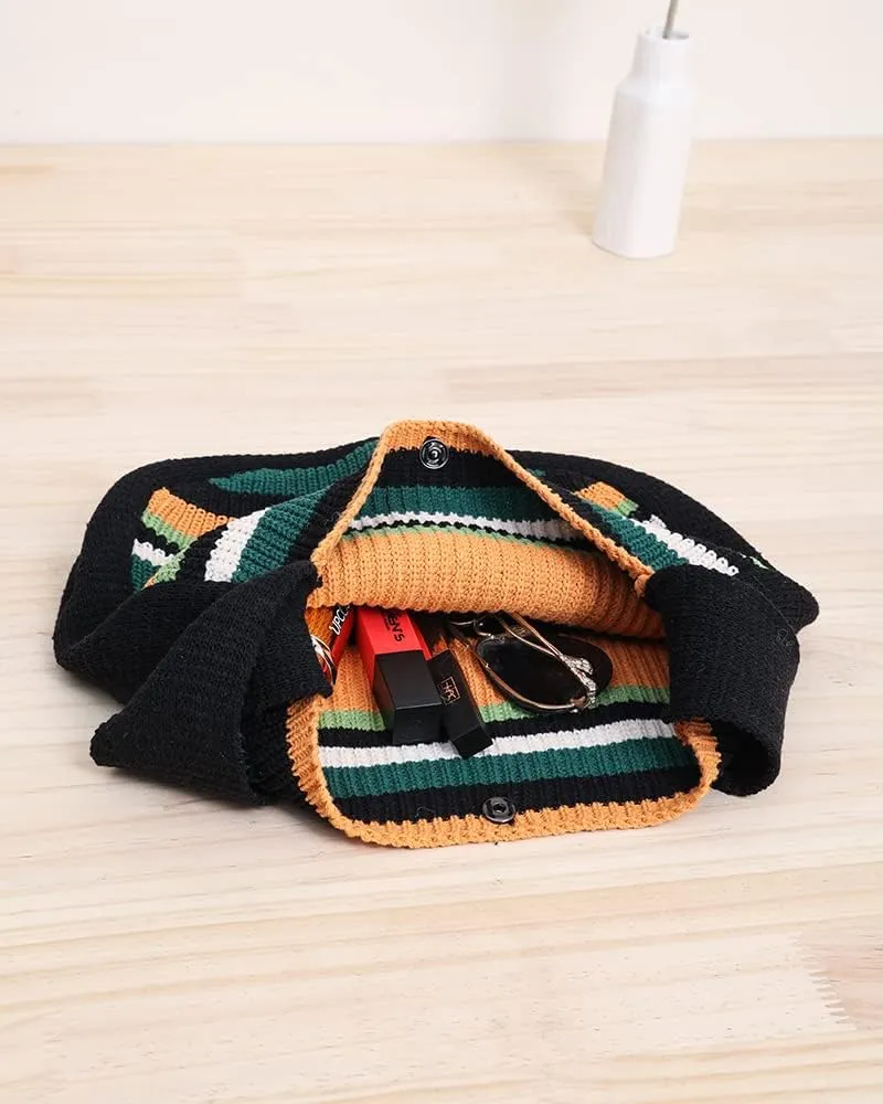 ENBEI Women's Crochet Tote Bag Knit Shoulder bag,Aesthetic Bag,Cute Eco-Friendly Tote for Travel,Daily Use,Gift Box Packaging