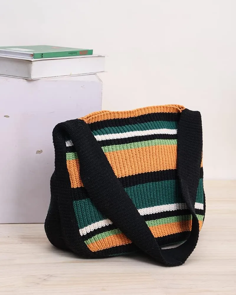 ENBEI Women's Crochet Tote Bag Knit Shoulder bag,Aesthetic Bag,Cute Eco-Friendly Tote for Travel,Daily Use,Gift Box Packaging