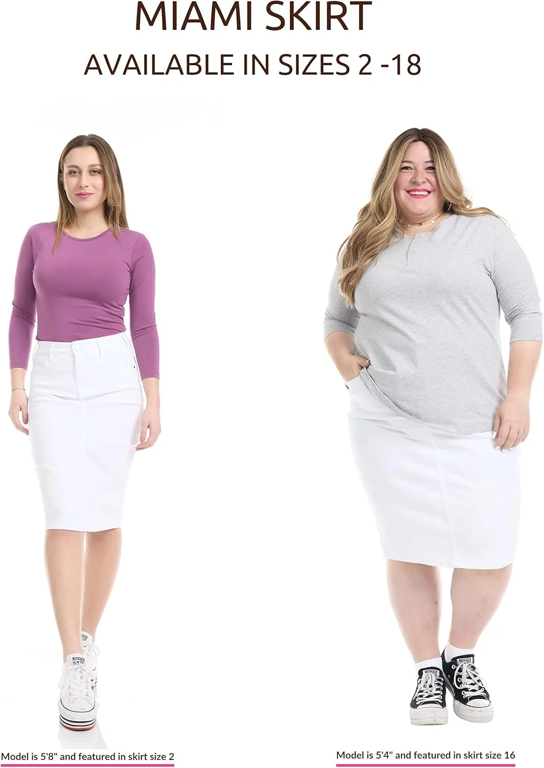 ESTEEZ Women's Slimming Denim Pencil Skirt with Tummy Control Panel  'Miami'