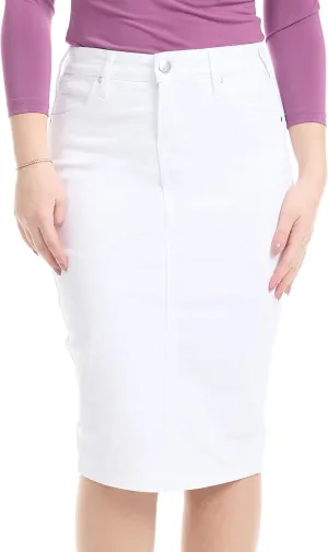 ESTEEZ Women's Slimming Denim Pencil Skirt with Tummy Control Panel  'Miami'