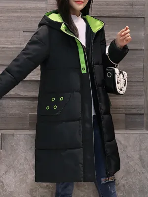 Faux Fur Collar Printed Thicken Coats
