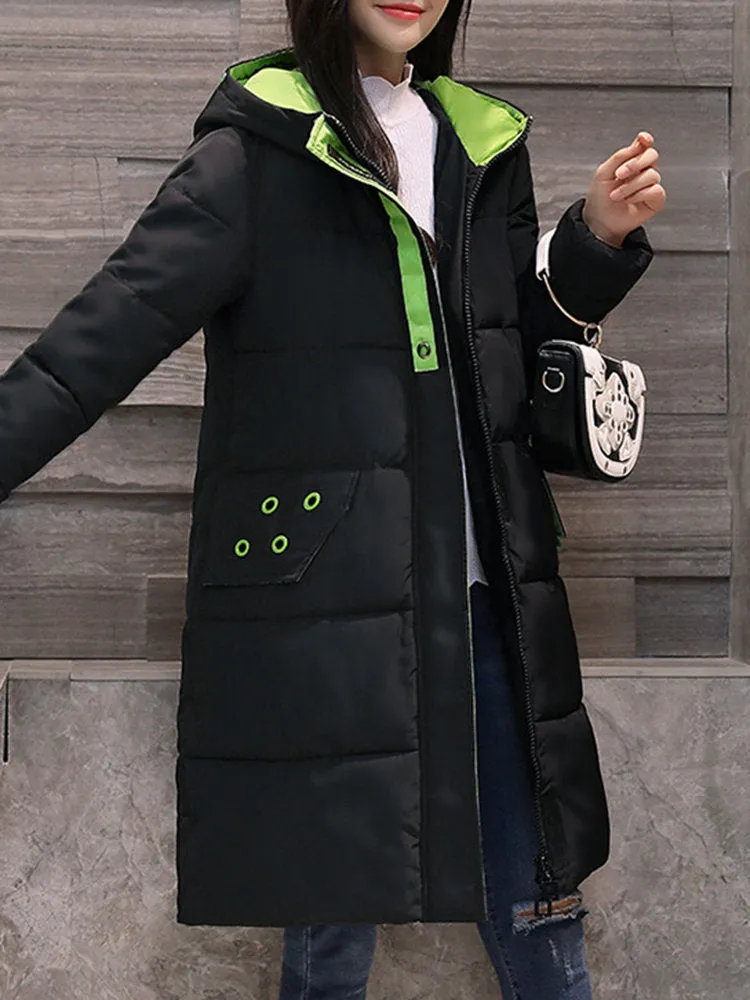 Faux Fur Collar Printed Thicken Coats