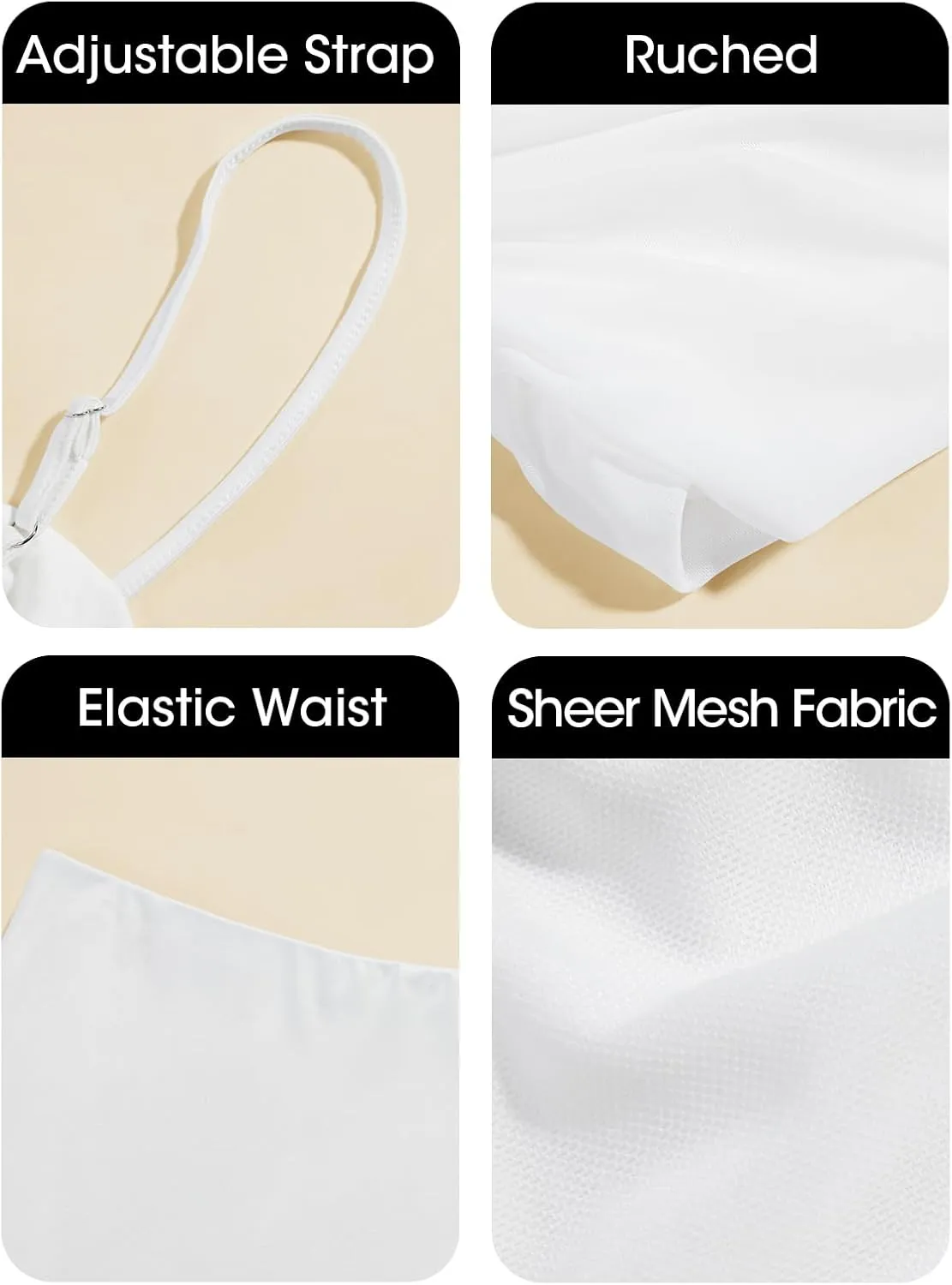 Fisoew Womens 2 Piece Skirt Dress Set Summer Sheer Mesh Ruched Camisole Tops Maxi Skirts Sexy Bodycon Sets