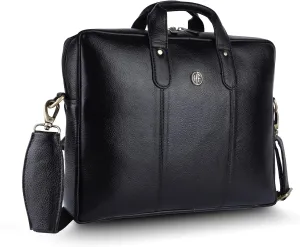 Genuine Leather Office Bag for Men - Laptop Bag for Men - Padded Laptop Compartment, Fits 14 Inch Laptop - Adjustable Strap, 1 Year Warranty - Office, Travel, Daily Use, Super
