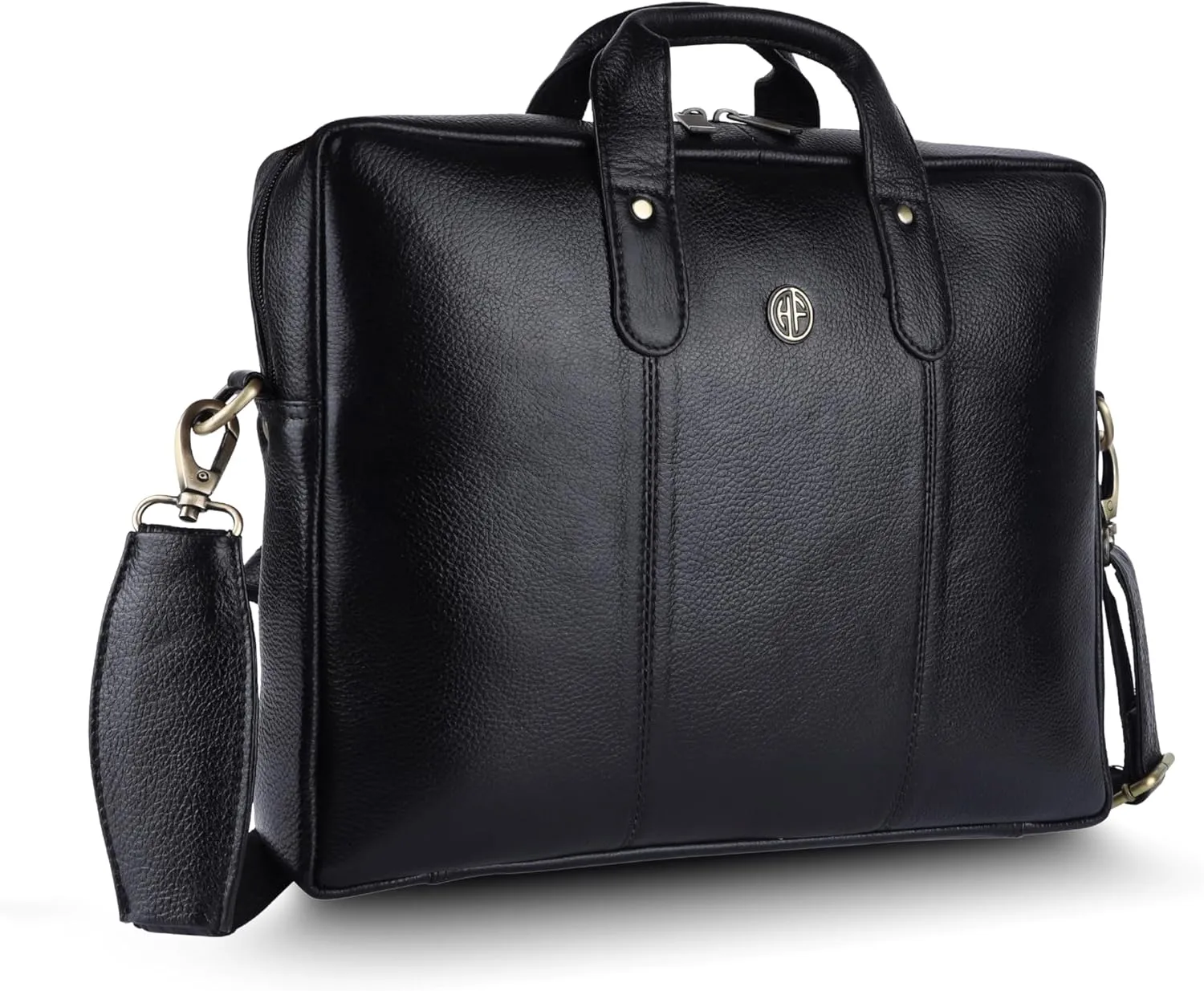 Genuine Leather Office Bag for Men - Laptop Bag for Men - Padded Laptop Compartment, Fits 14 Inch Laptop - Adjustable Strap, 1 Year Warranty - Office, Travel, Daily Use, Super