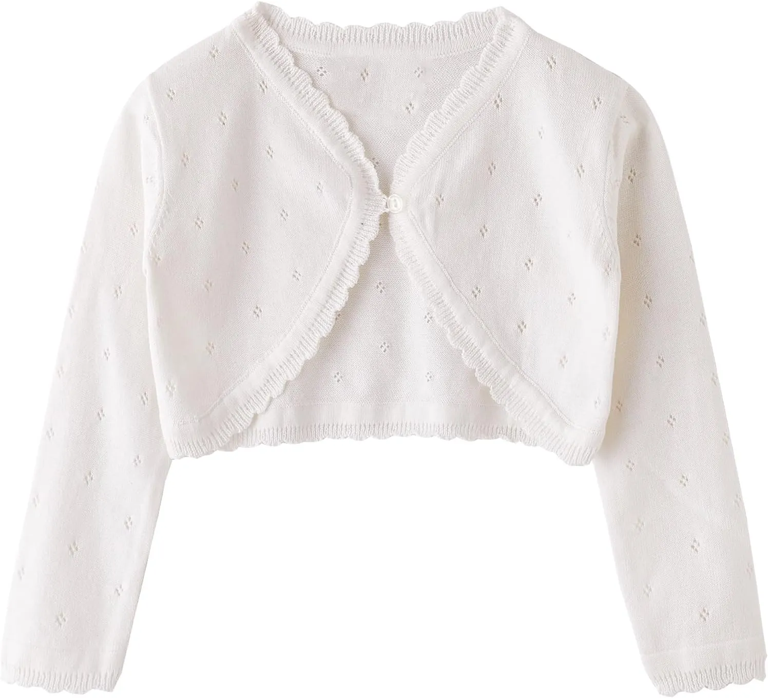 Girls Cardigan Sweater Toddler Bolero Shrug Baby Kids Long Sleeve Dress Up Button Closure Cropped Jacket Tops