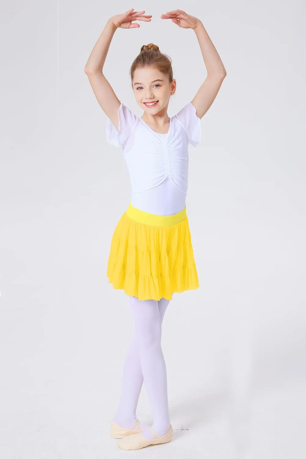 Girls Summer Pleated Ruffle Tennis Skirt with Shorts Flowy Running Casual Athletic Skort with Pockets 5-14 Years