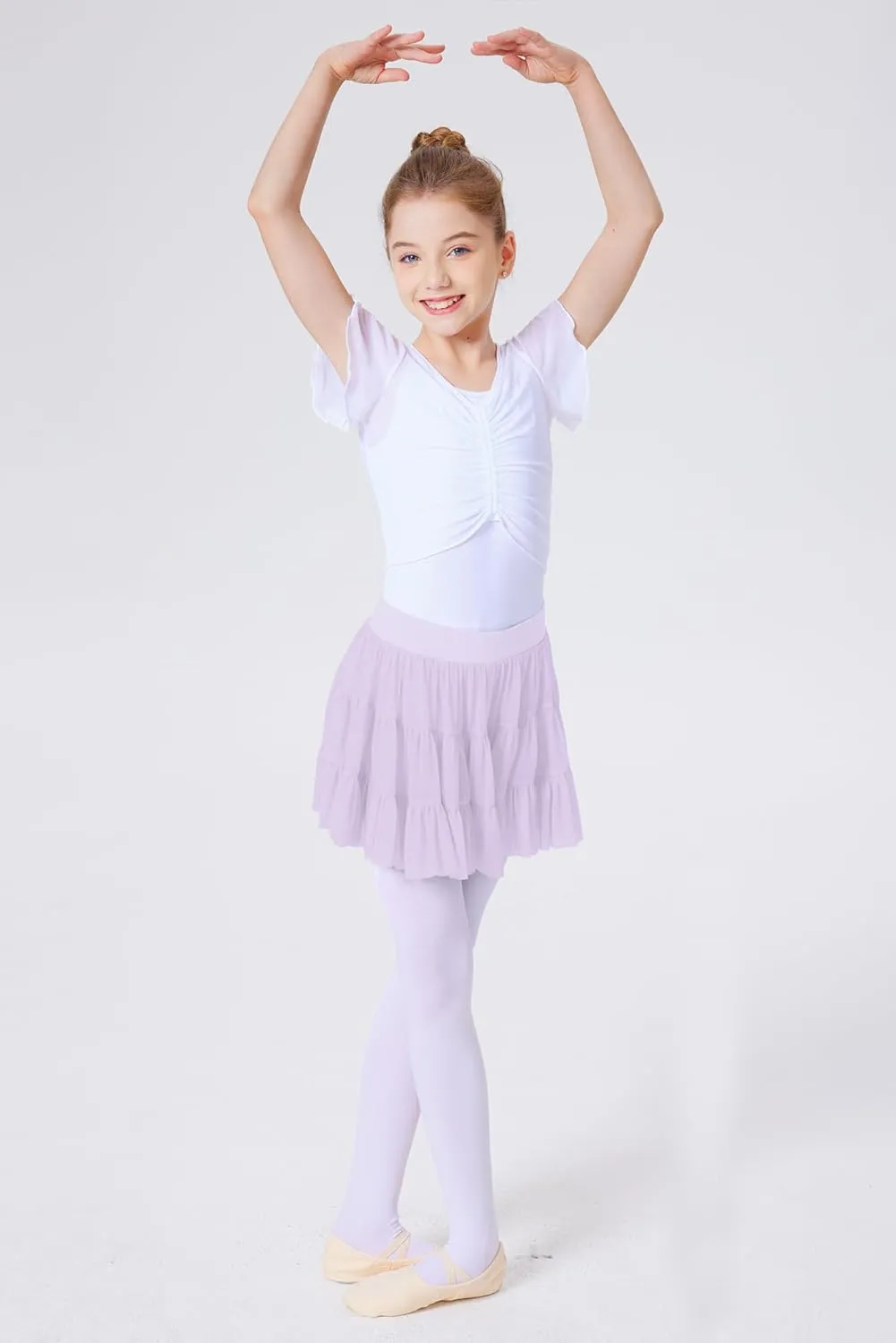 Girls Summer Pleated Ruffle Tennis Skirt with Shorts Flowy Running Casual Athletic Skort with Pockets 5-14 Years