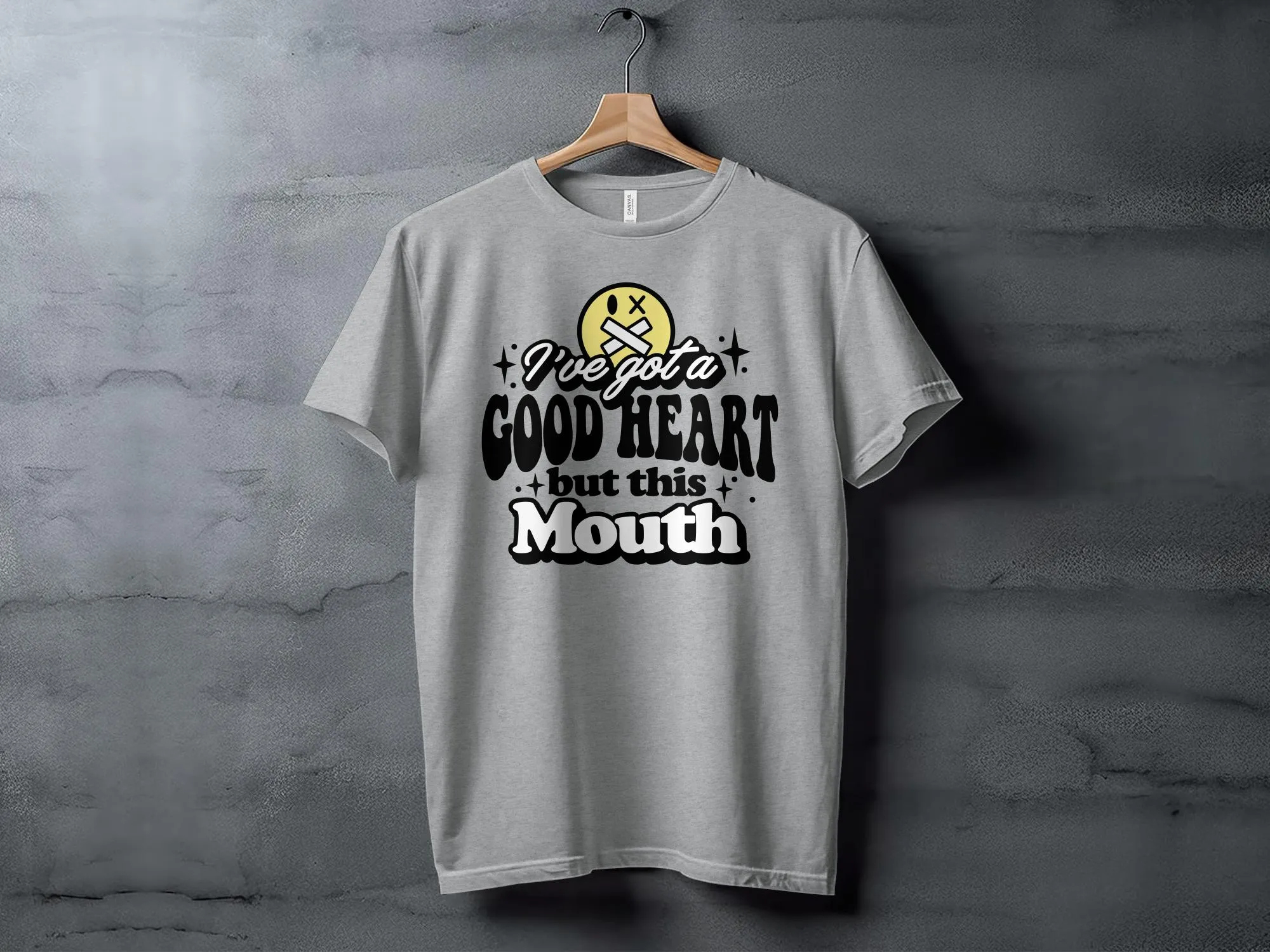 Good Heart Sassy Mouth Graphic T-Shirt, Funny Quote Tee, Casual Statement Shirt, Unisex Adult Humor Top