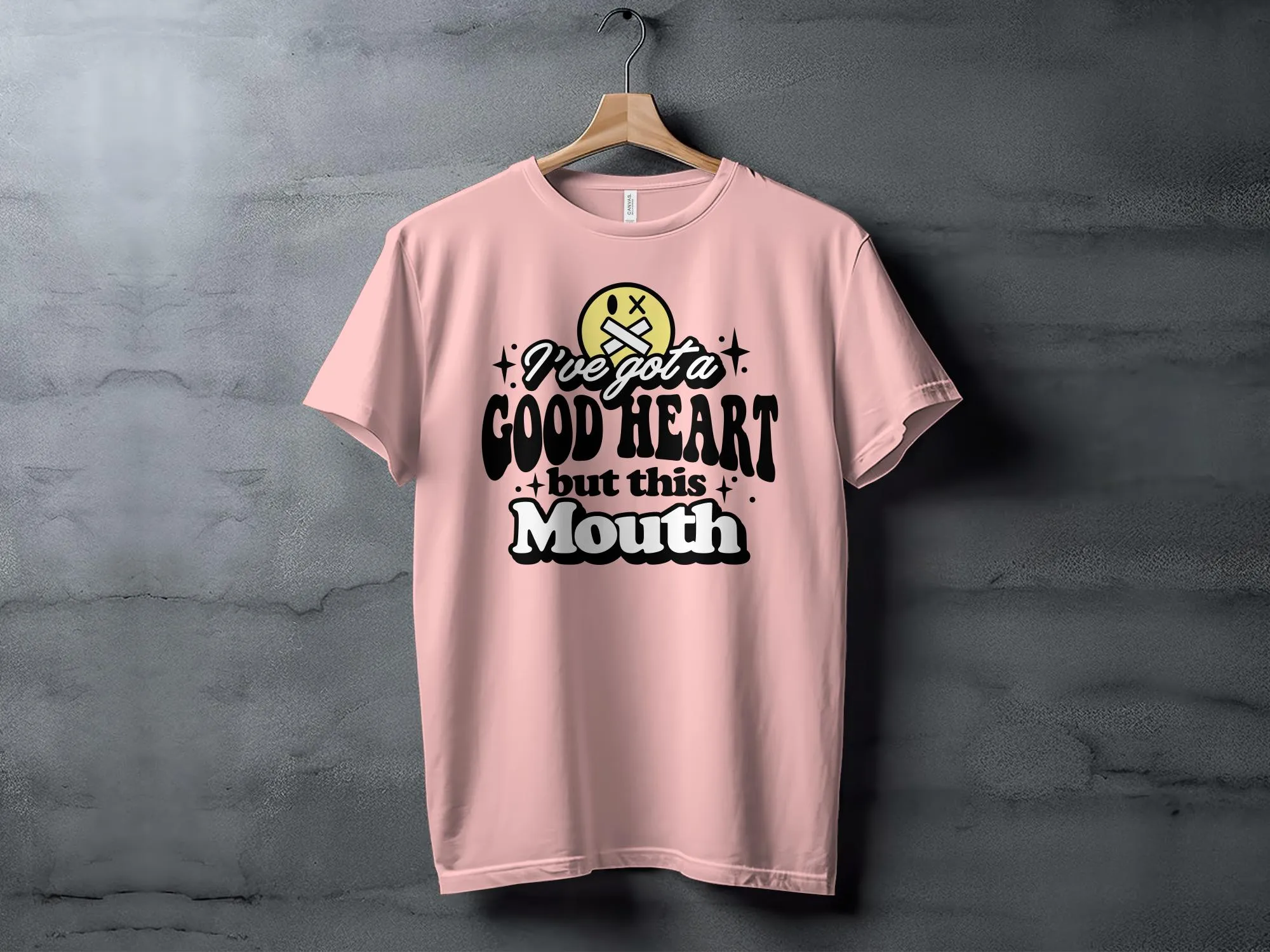 Good Heart Sassy Mouth Graphic T-Shirt, Funny Quote Tee, Casual Statement Shirt, Unisex Adult Humor Top