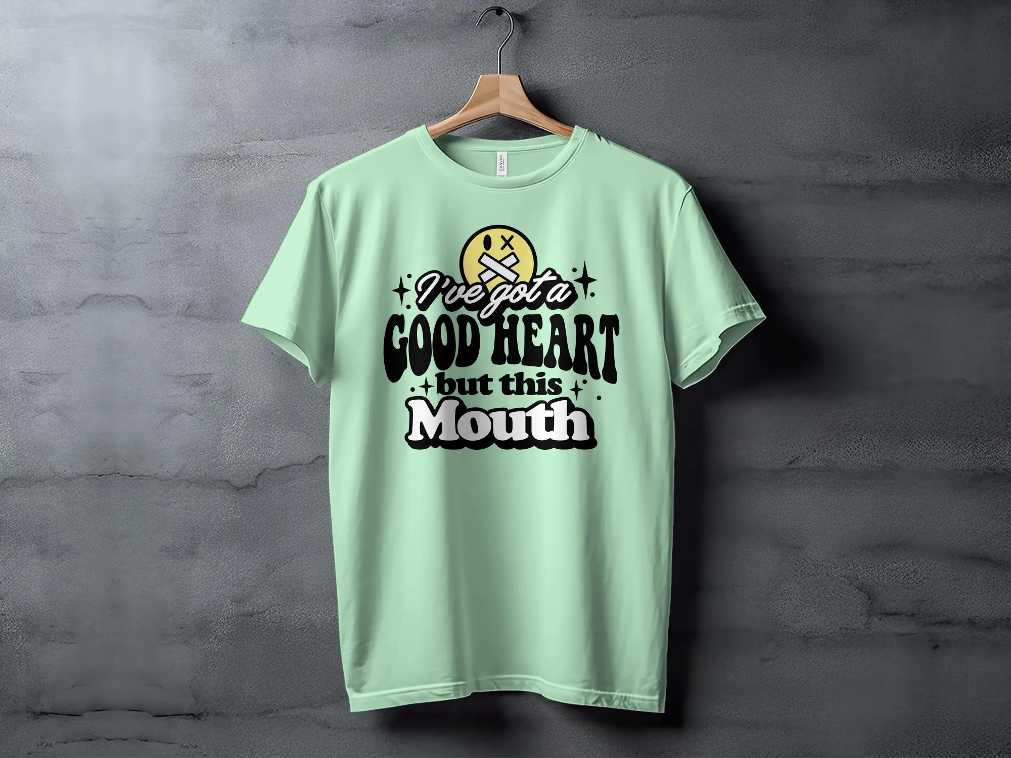 Good Heart Sassy Mouth Graphic T-Shirt, Funny Quote Tee, Casual Statement Shirt, Unisex Adult Humor Top