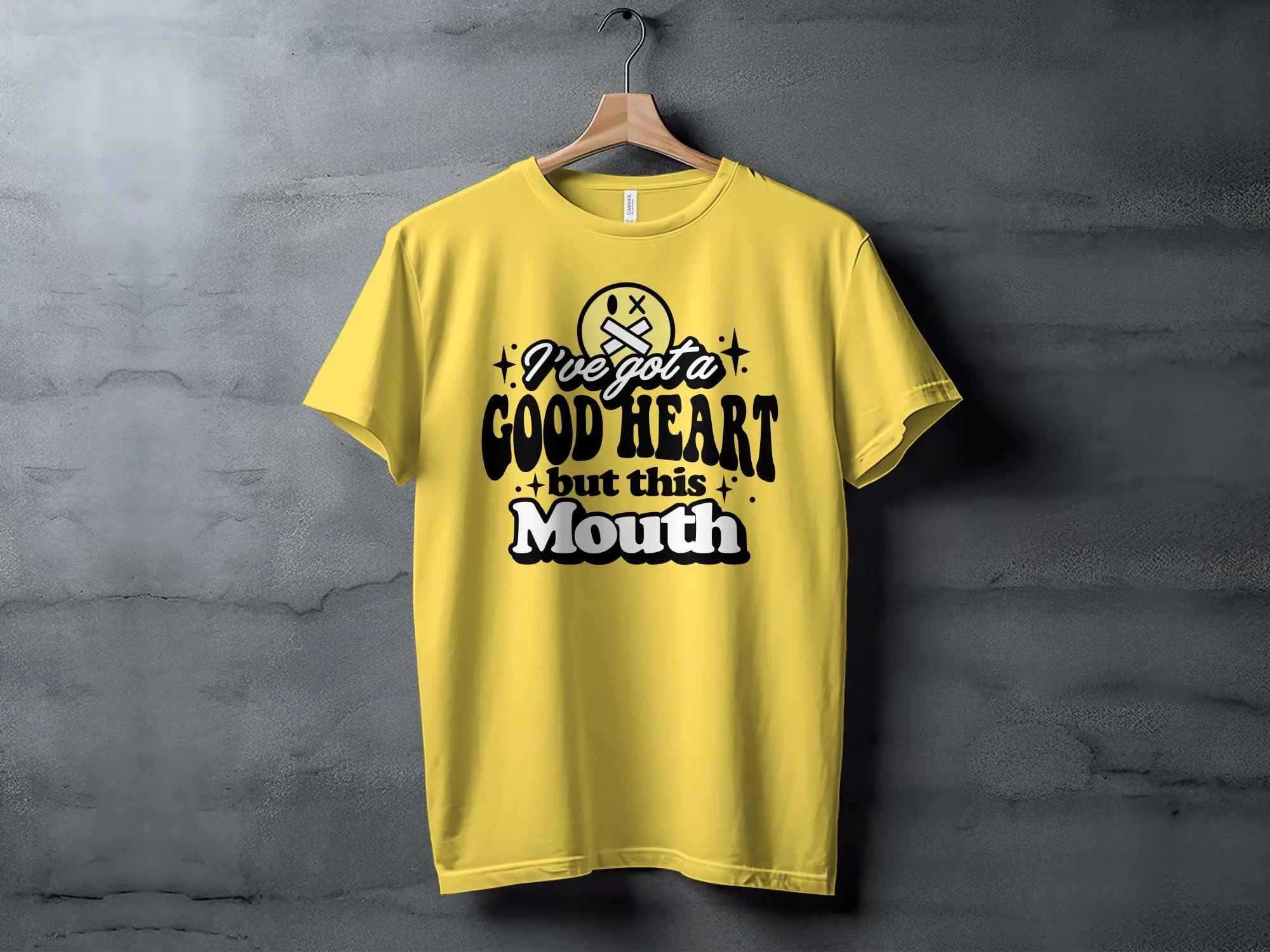 Good Heart Sassy Mouth Graphic T-Shirt, Funny Quote Tee, Casual Statement Shirt, Unisex Adult Humor Top