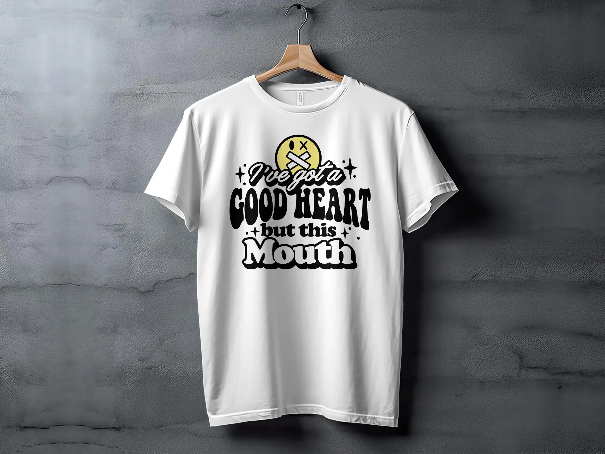 Good Heart Sassy Mouth Graphic T-Shirt, Funny Quote Tee, Casual Statement Shirt, Unisex Adult Humor Top