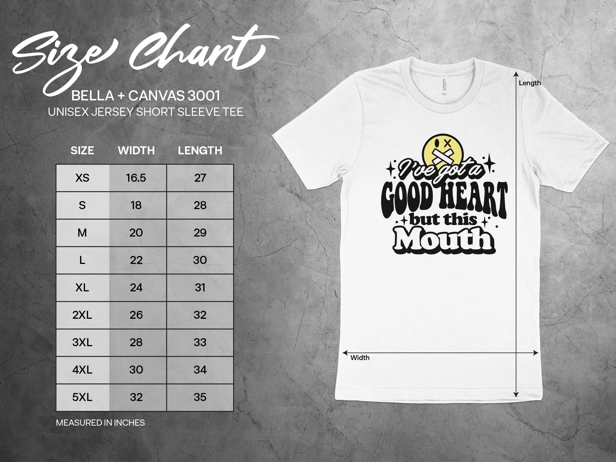 Good Heart Sassy Mouth Graphic T-Shirt, Funny Quote Tee, Casual Statement Shirt, Unisex Adult Humor Top