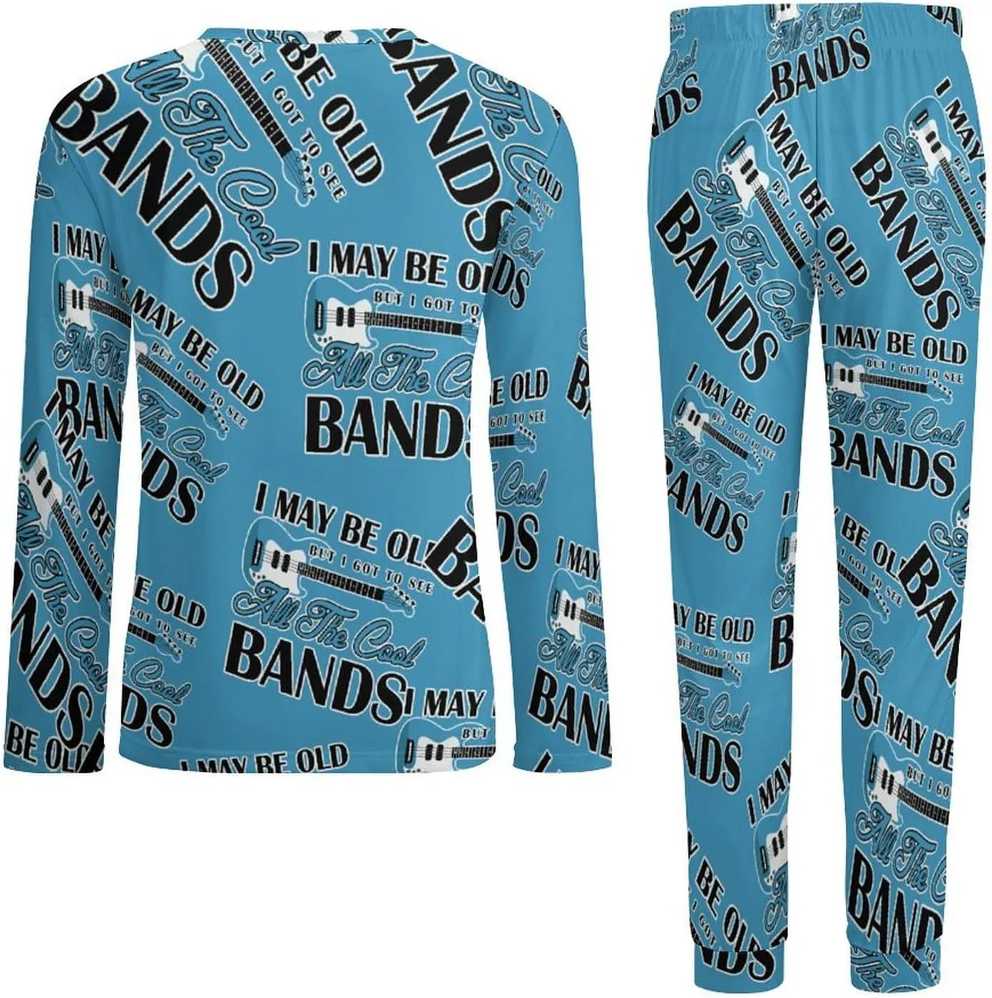 Got to See All Cool Bands Men's Pajamas Set Long Sleeve Top and Pants Sleepwear Two Piece Loungewear