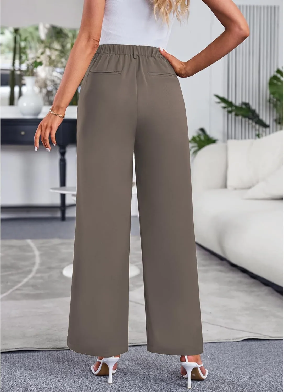 GRAPENT Wide Leg Pants for Women Work Business Casual High Waisted Dressy Pants Flowy Trousers Office