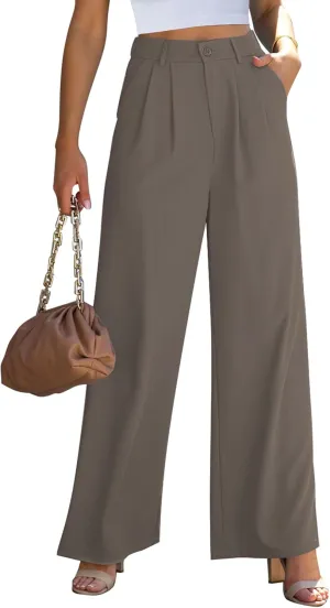 GRAPENT Wide Leg Pants for Women Work Business Casual High Waisted Dressy Pants Flowy Trousers Office