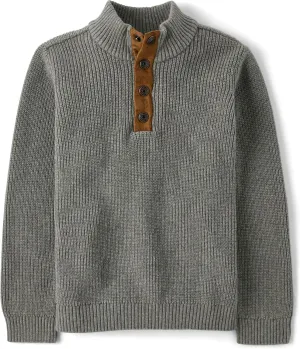 Gymboree Boys' and Toddler Quarter Button Pullover Sweater