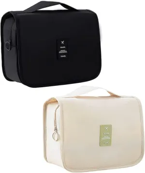 Hanging Toiletry Bag, 2 Pcs Cosmetic Travel Toiletry Organizer for Men and Women with 1 Sturdy Hook, Perfect for Travel/Daily Use