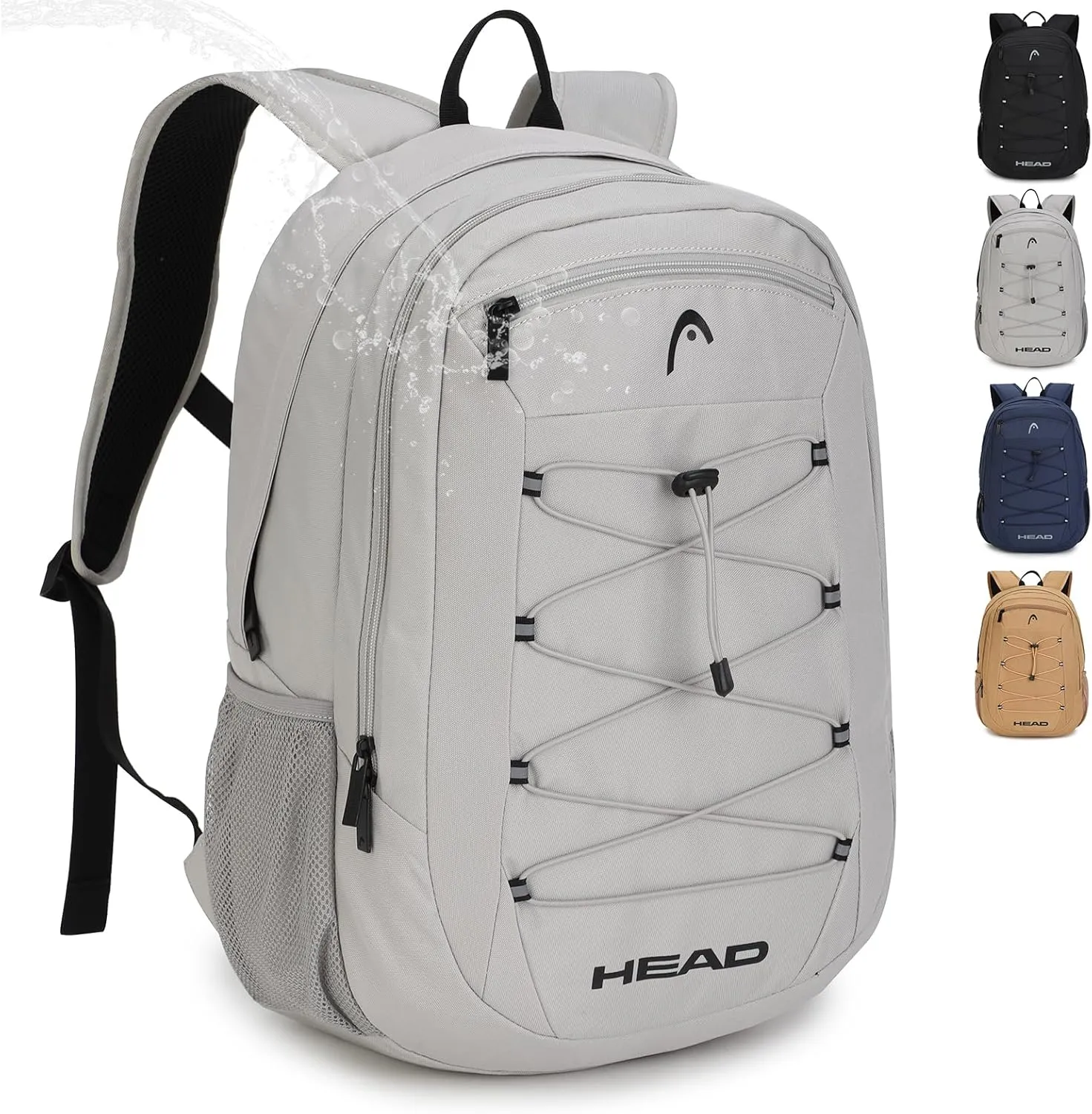 HEAD 30L Waterproof Travel Backpack for Men, Lightweight Laptop Backpack Fits 15.6 inch Notebook,Casual Daypack Backpack for College/Sport/Workout/Outdoor/Daily Use