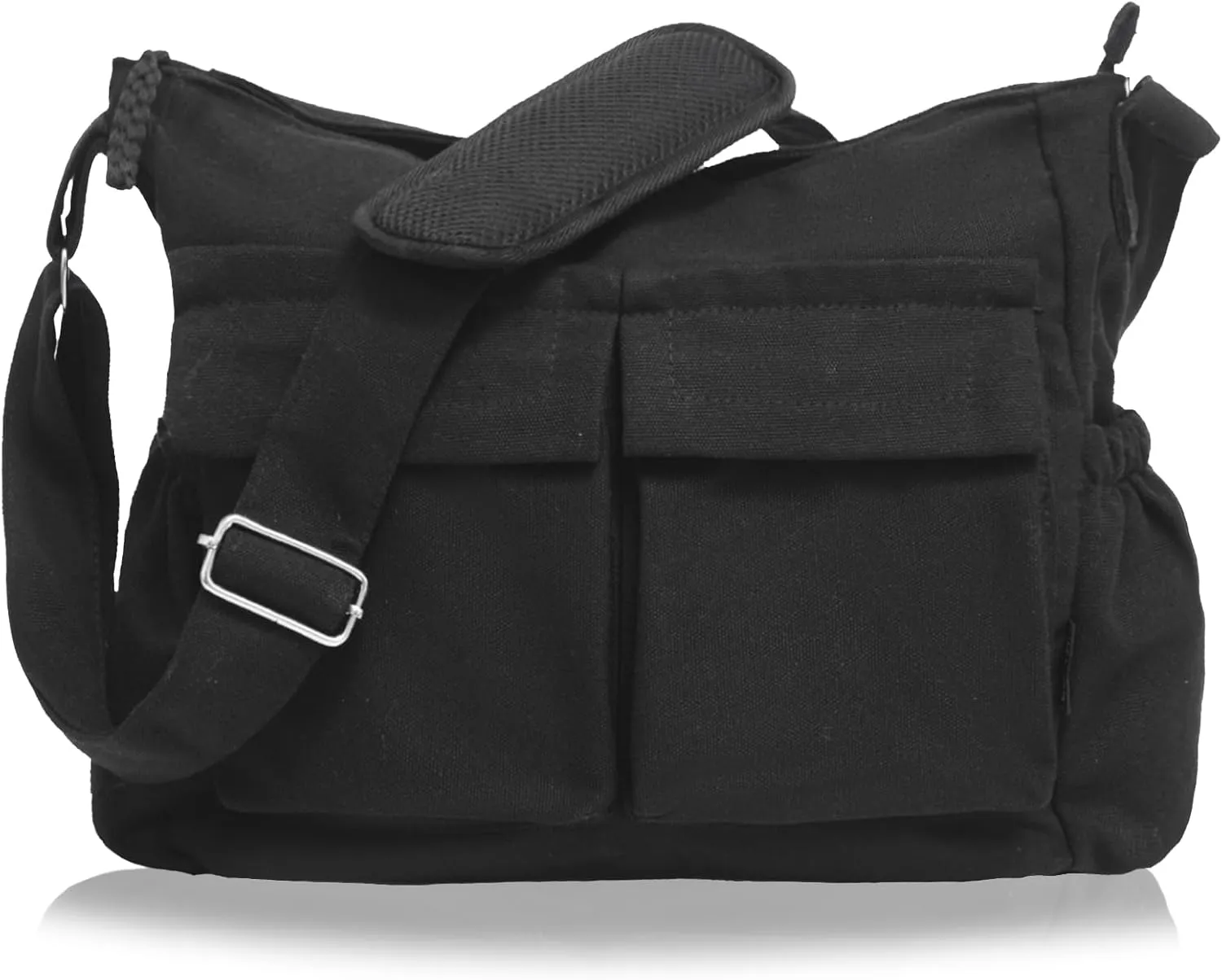 High Density Canvas Messenger Bag for Men/Women, 15 Large Crossbody Shoulder Bag Tote Bag for College/Travel/Work Daily Use
