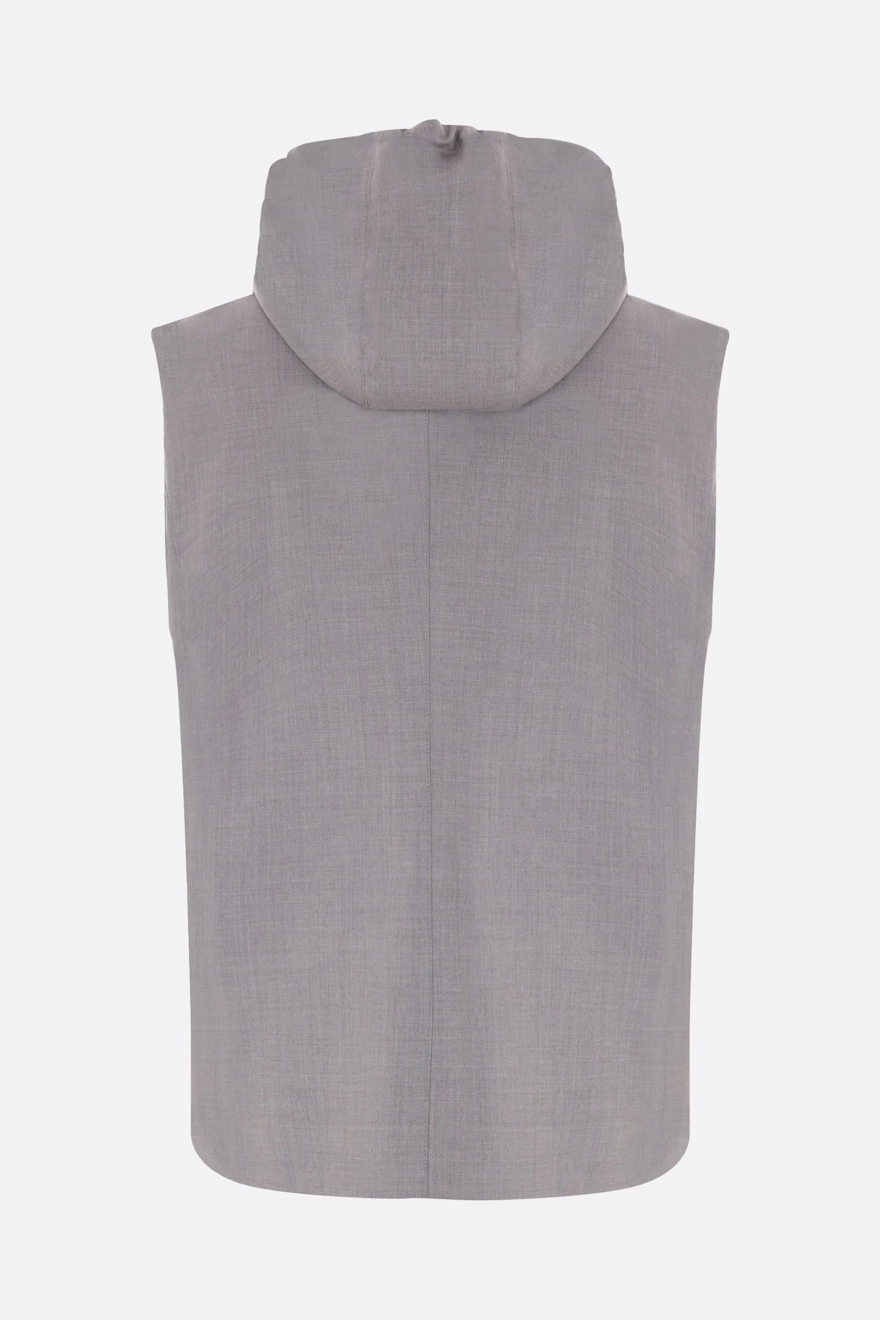 Hooded Padded Wool Vest