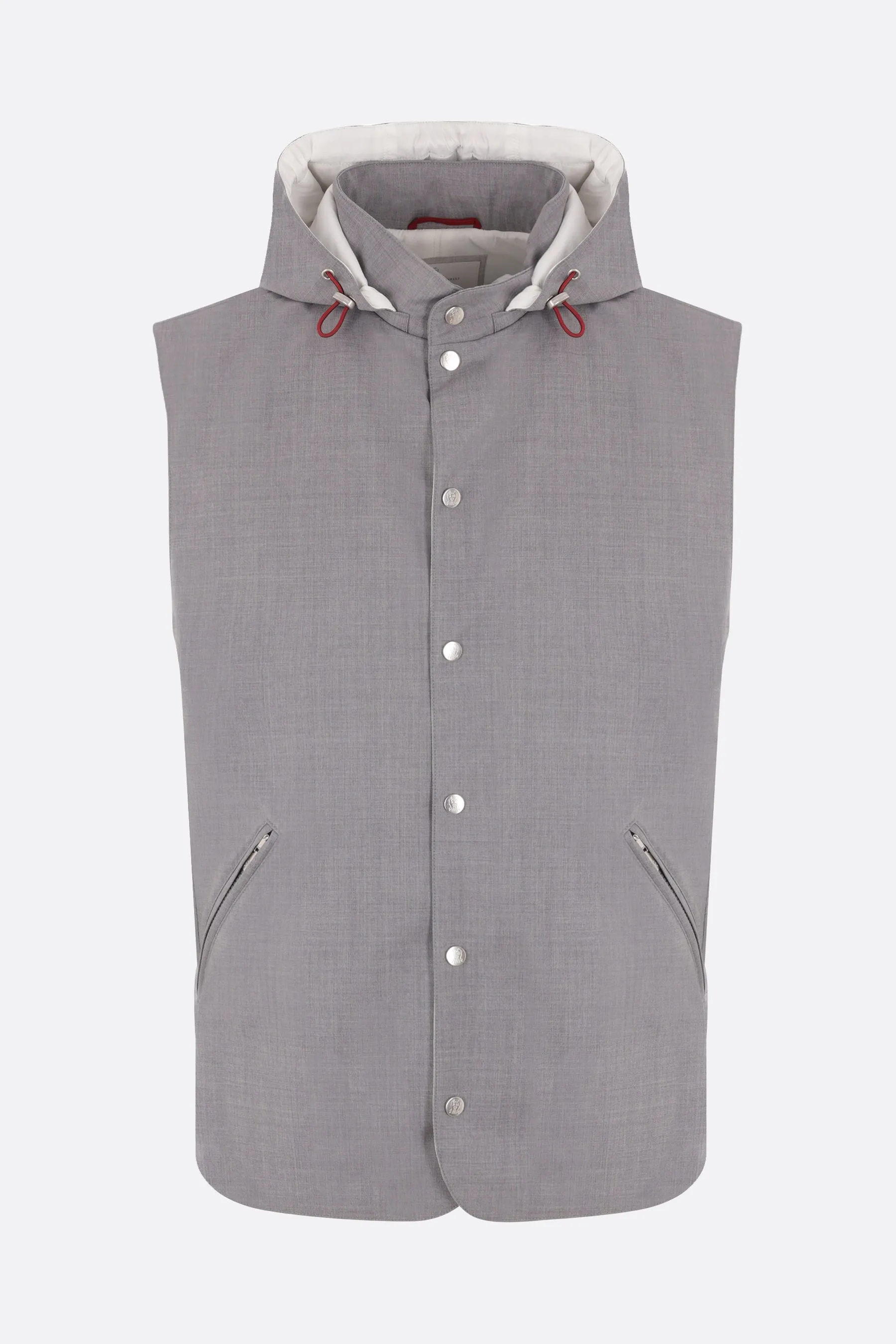 Hooded Padded Wool Vest